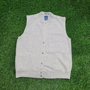 Vintage 90s Ocean-Pacific Snap Vest Women M/L 19x22 Gray USA